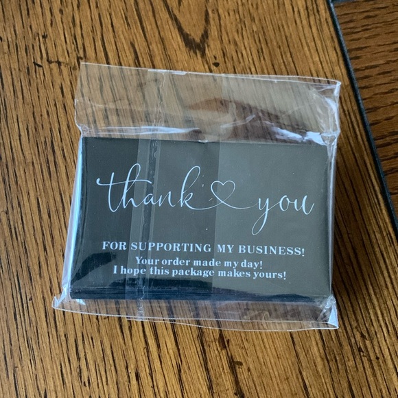 25 Pack 3.5x2” Thank You Cards Black with White Script & Heart - Picture 6 of 6